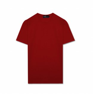 20수 면 무지 라운드 반팔 티셔츠/남녀공용 20수면반팔티 레드:XL