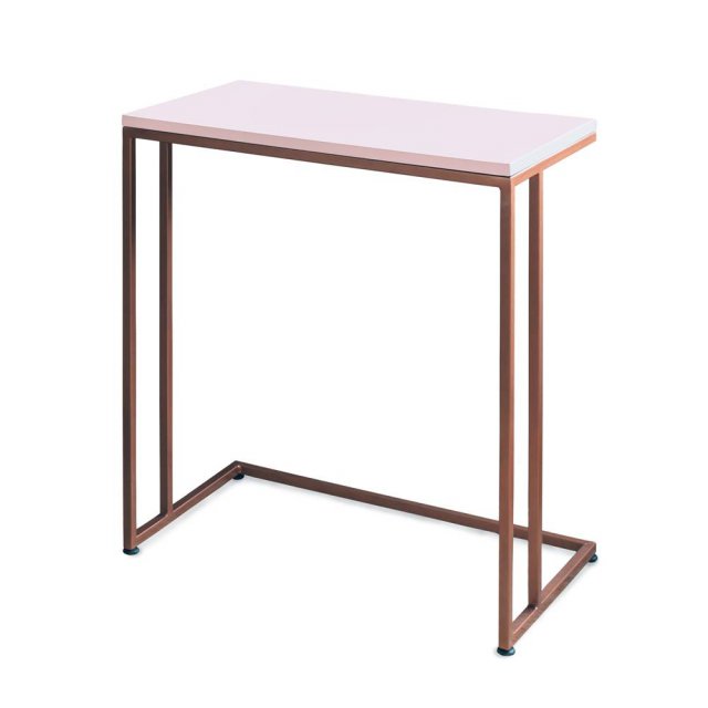 책상형 사이드테이블 라벤더 핑크/로즈브라운