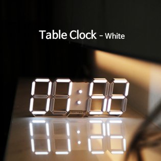 Table Clock 화이트 (전선길이 3m -반투명)