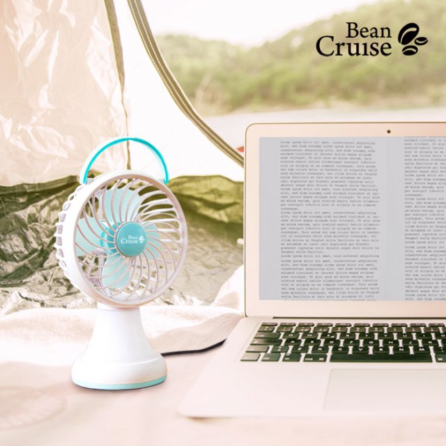 차박 캠핑 필수품 멀티 충전기 + 무드등 선풍기 세트(스카이블루)