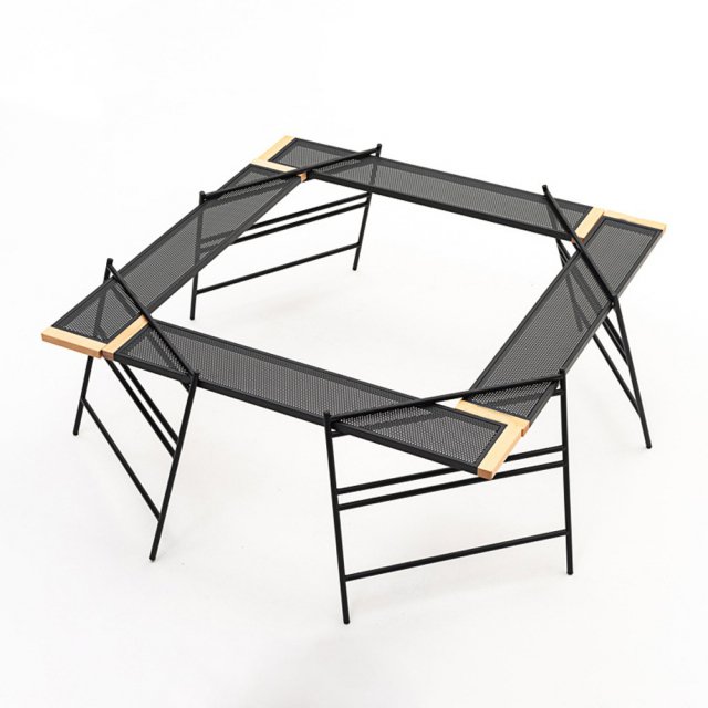 [해외직구] 블레오 화로테이블 접이식 스틸 캠핑 육각 테이블