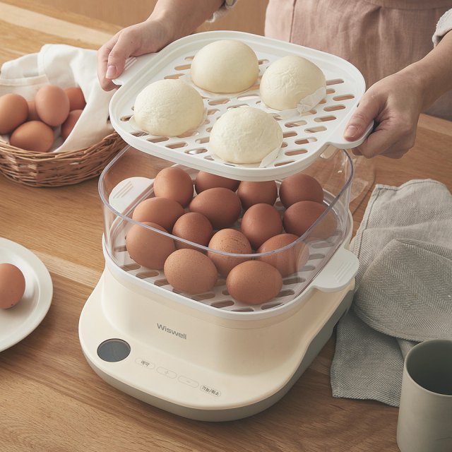 WSE-602A 다담찜기 6L 예약가능 전기 계란 호빵 달걀 야채 스팀 