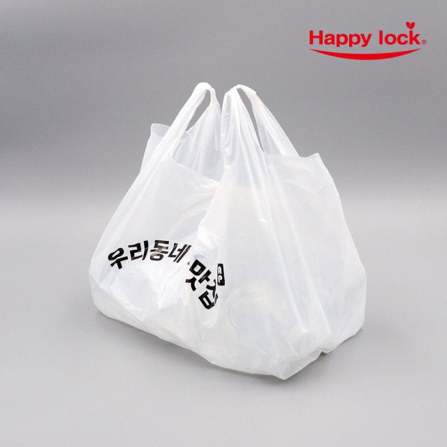 우리동네최고맛집 배달 비닐봉투-소량인쇄(HD유백:대)_1000매