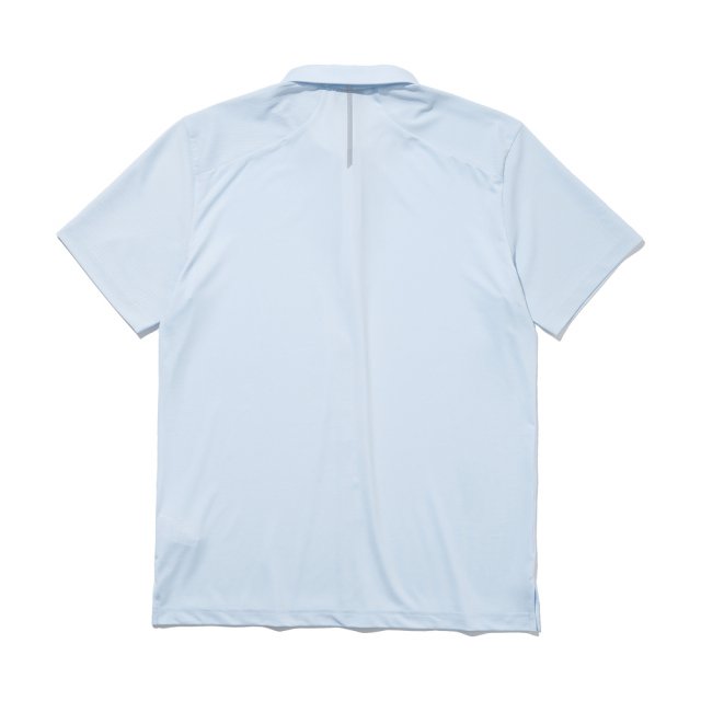 메쉬 웰딩 포인트 하프집업 남성 반팔 티셔츠[ICE BLUE]