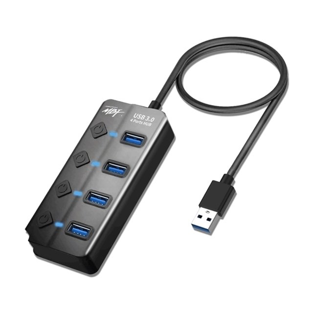 엠비에프 USB 3.0 A  4포트 블랙 무전원 어댑터별매