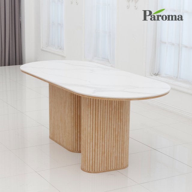 [ 파로마 본사 ] 카시 템바보드 타원형 포세린 세라믹 식탁 테이블 1800