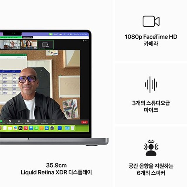 맥북프로 14 M3, 8코어 CPU, 10코어 GPU, 16GB RAM, 1TB SSD - 스페이스그레이 [MXE03KH/A]