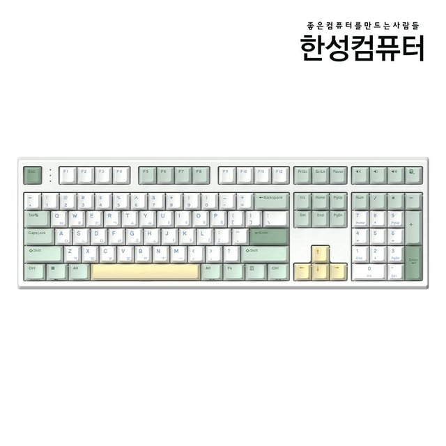 GK787SE OfficeMaster 8K 저소음 윤활 기계식 키보드 뽀송_말차 크림 (샤크 38g_저소음)