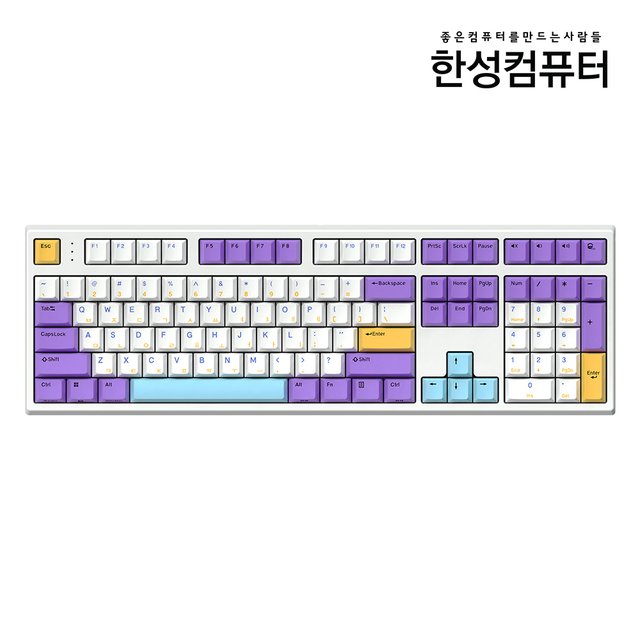 한성컴퓨터 GK787SE OfficeMaster 기계식 뽀송 [블루베리 스무디 38g] 풀배열 저소음 윤활 사무용 키보드