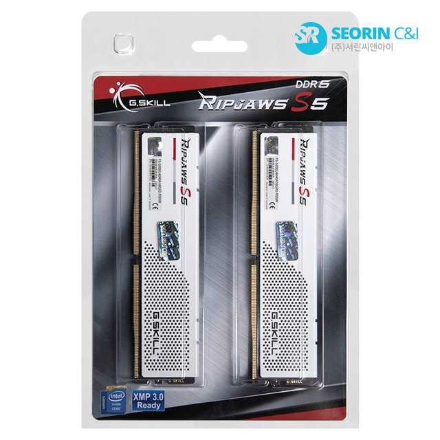 [서린공식] G.SKILL DDR5-5200 CL40 RIPJAWS S5 J 화이트 패키지 96GB(48Gx2)