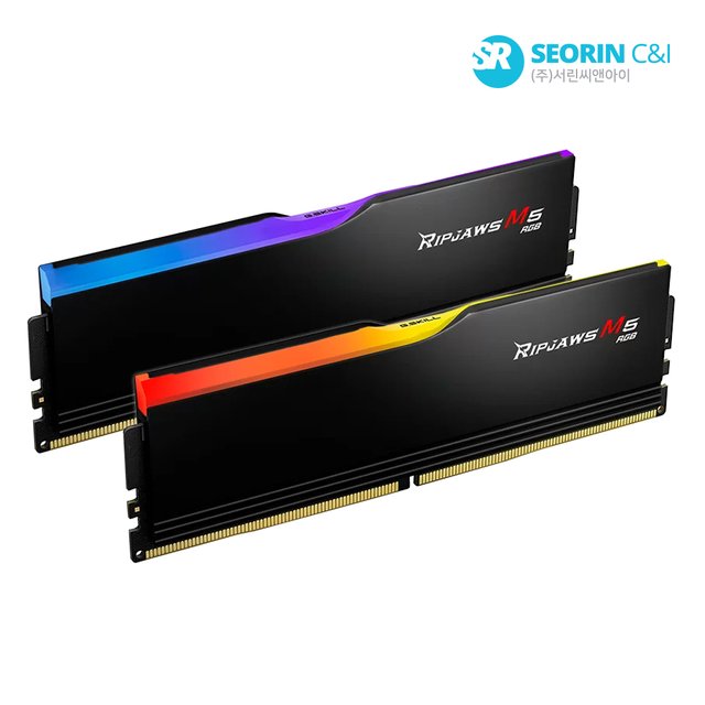 [서린공식] G.SKILL DDR5-5200 CL40 RIPJAWS M5 RGB 블랙 패키지 (64GB(32Gx2))