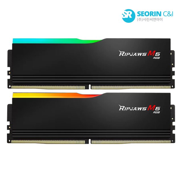 [서린공식] G.SKILL DDR5-5200 CL40 RIPJAWS M5 RGB 블랙 패키지 (64GB(32Gx2))