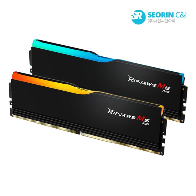 [서린공식] G.SKILL DDR5-6000 CL30 RIPJAWS M5 RGB 블랙 패키지 (64GB(32Gx2))