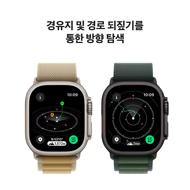 애플워치 울트라2 49mm, GPS+Cellular (블랙 티타늄, 블랙 트레일루프, S/M)-[MX4U3KH/A]