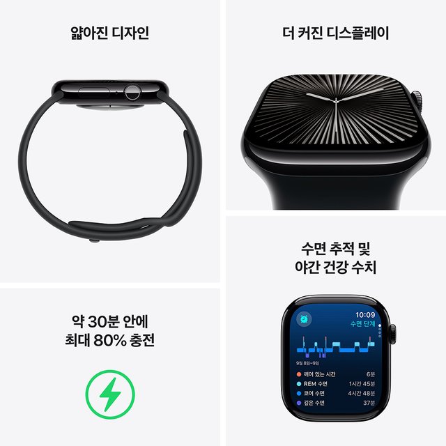 애플워치10 42mm, GPS+Cellular(내추럴 티타늄,내추럴 밀레니즈 루프,S/M)-[MWXF3KH/A]