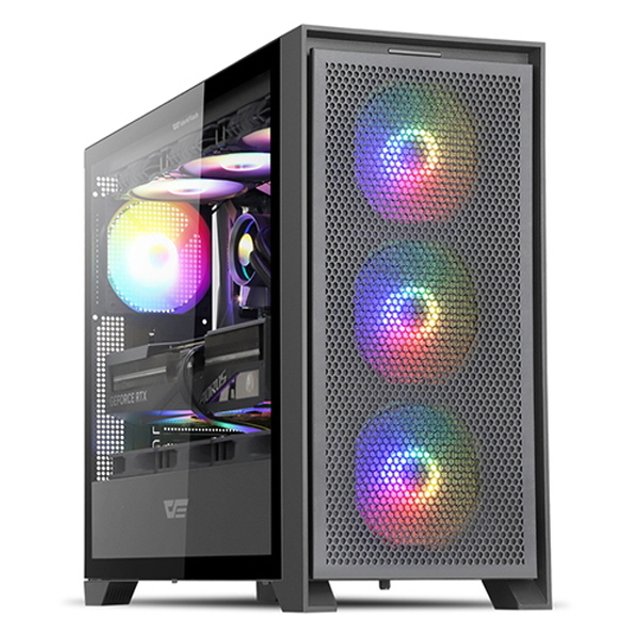 darkFlash DRX90 MESH RGB 강화유리 미들타워 케이스 블랙