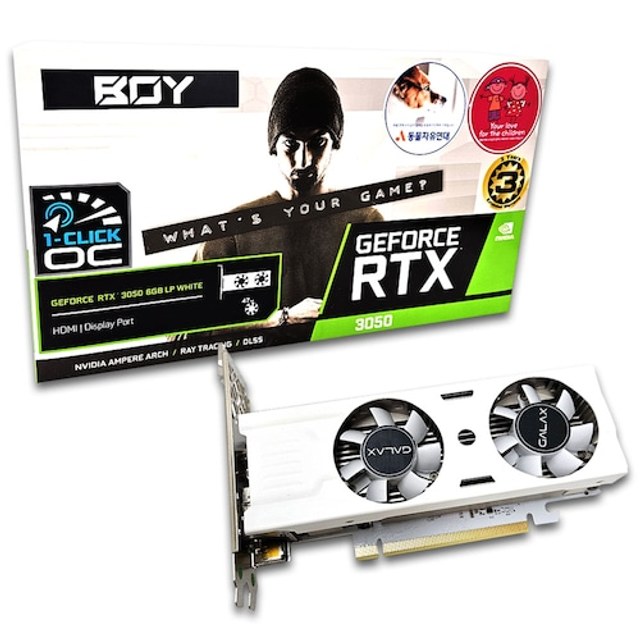 갤럭시 BOY 지포스 RTX 3050 WHITE D6 6GB LP