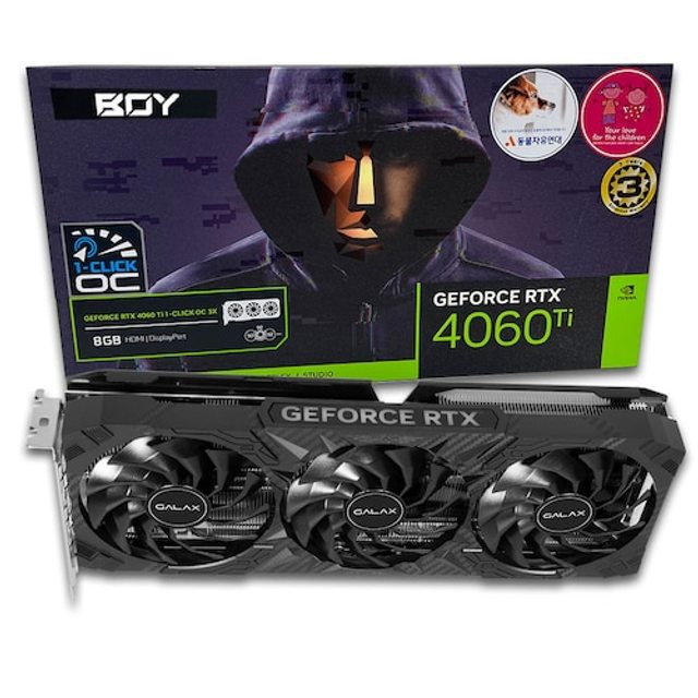 갤럭시 BOY 지포스 RTX 4060 Ti 3X OC D6 8GB