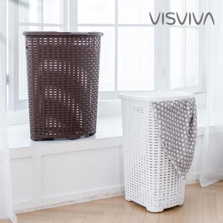 XXX단종XXX코너짜임 빨래바스켓 52L 2종택1 브라운