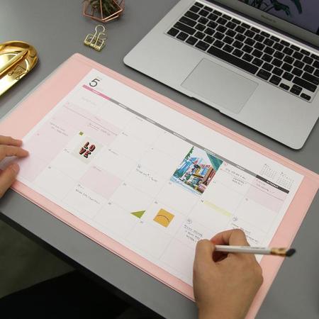 세컨드맨션 2018 DESK MAT SCHEDULER-M 스케줄러 [날짜형/플래너/탁상용/데스크매트] 01.PINK
