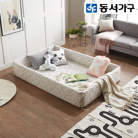  코빔 누빔 범퍼침대 DF909627 _핑크동그라미