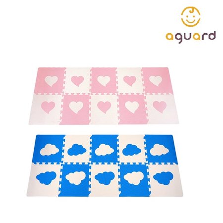 구름 하트 퍼즐매트 10P 놀이방매트 층간소음방지 블루 10입