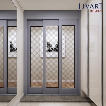 XXXX판매종료XXXX모던게이트 3연동 중문 1050~1500 (ㅡ자/오픈형)_다크그레이