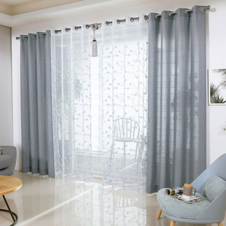 아번 아일렛 커튼(280x230)+망사커튼 브라운