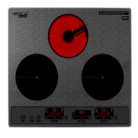 (빌트인) 3구 하이브리드 전기레인지 CIR-S3211DSBS [인덕션2구 + 하이라이트1구]