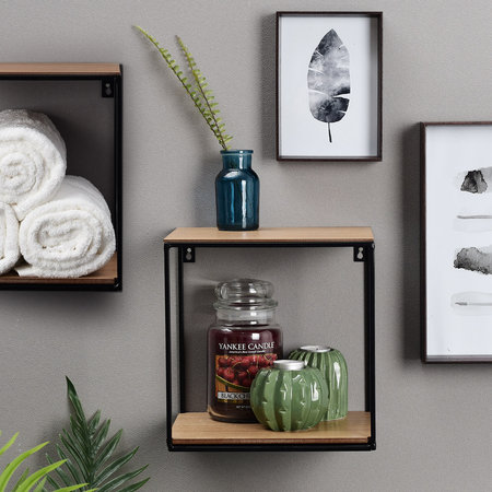 철제 인테리어 벽선반(대) 메탈선반(대) HZD-7102+우드판(대)