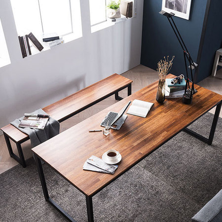  루킹 멀바우원목 8인식탁+벤치1 