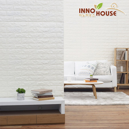 폼블럭 단열벽지 일반형 5M 화이트벽돌 화이트벽돌 일반형(100cmx500cm)