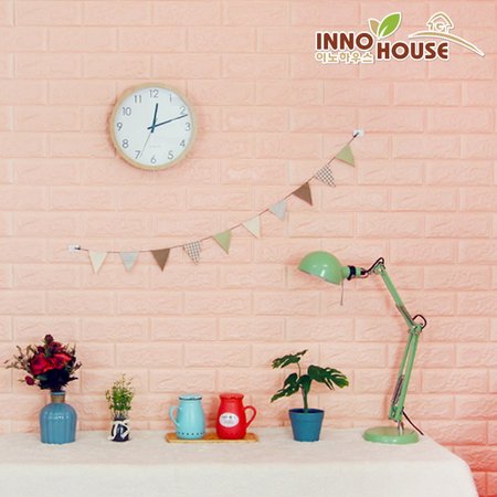 폼블럭 단열벽지 일반형 5M 핑크벽돌 핑크벽돌 일반형(100cmx500cm)