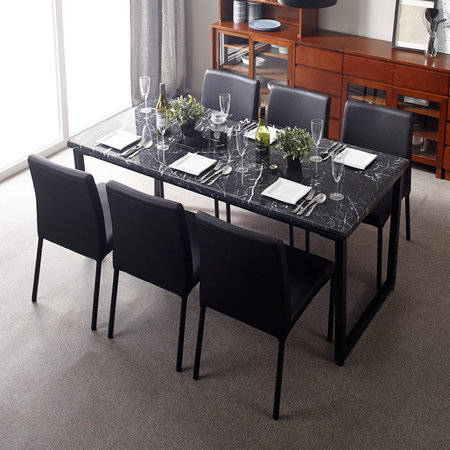 XXXXX사용안함XXXXX본헤르 6인용  대리석식탁 mr045 _블랙/A타입 사각