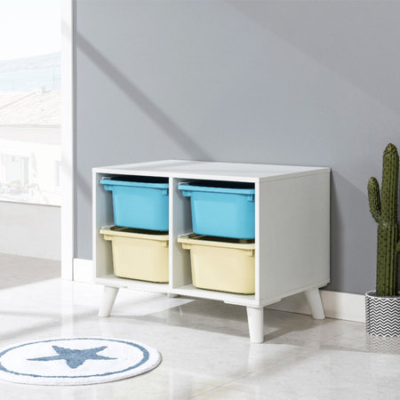 XXXXX사용안함XXXXX 보루네오하우스 엘리브 핸디 리빙박스 2단수납장_4칸 bk029 _화이트