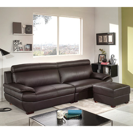 XXXXX사용안함XXXXX 보루네오하우스 엘리브 H093 4인용 가죽소파+스툴세트 ha031 _초코