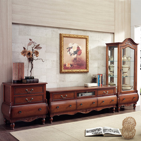 수입엔틱가구 아트 단문장식장거실장 세트