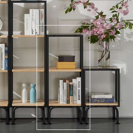 이브 자작나무원목 2단 장식장 블랙내추럴