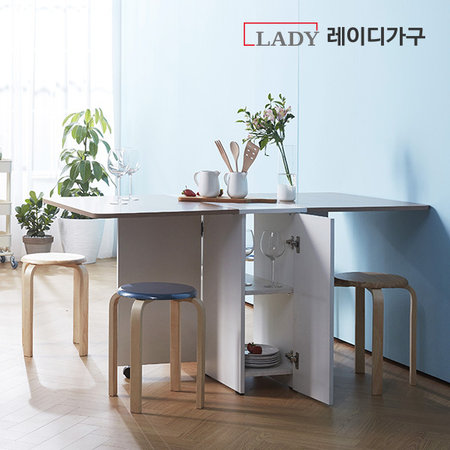 트렌스 4인 접이식 식탁 _화이트