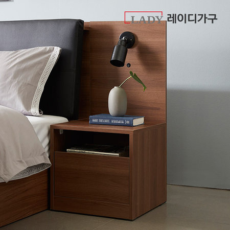 오캄 침대 USB협탁 _미드브라운