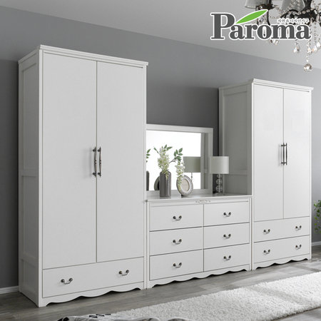 아나이스화이트도장화장대장롱풀세트HY 화이트