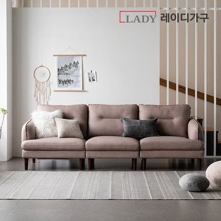 XXX사용안함XXX 로랑 EC패브릭 가죽소파 4인용 _차콜그레이