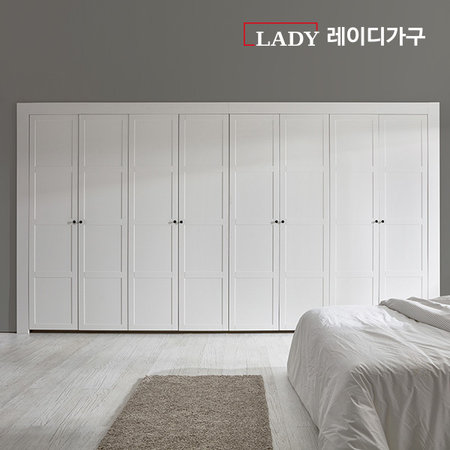   스퀘어 여닫이붙박이장300CM _화이트