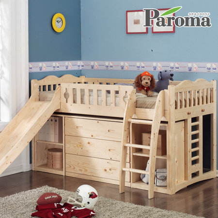 리지원목미끄럼틀벙커침대세트BDl 내추럴