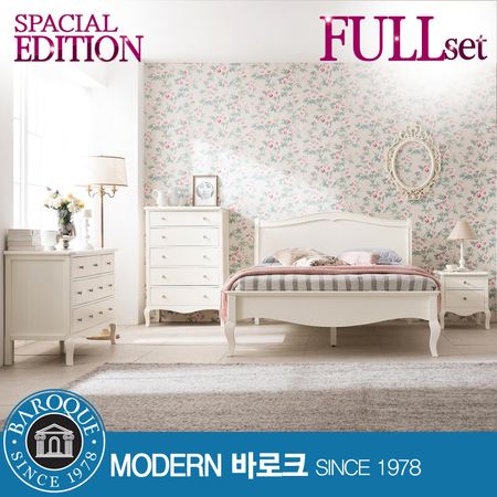 W 메종) 로맨틱 침실 풀 패키지 QUEEN (5종구성 / R11매트리스) 크림화이트