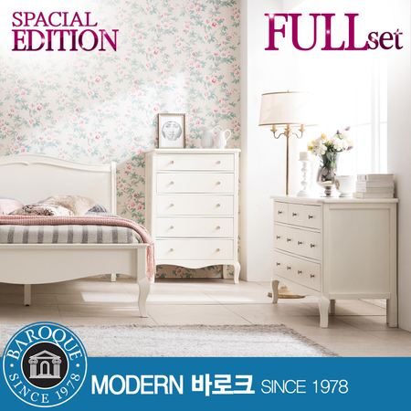 W 메종) 로맨틱 침실 풀 패키지 SS (5종구성 / R9매트리스) 크림화이트