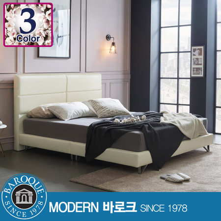 W 제노바) 럭셔리 투매트리스 퀸 침대 / 프레임만 아이보리