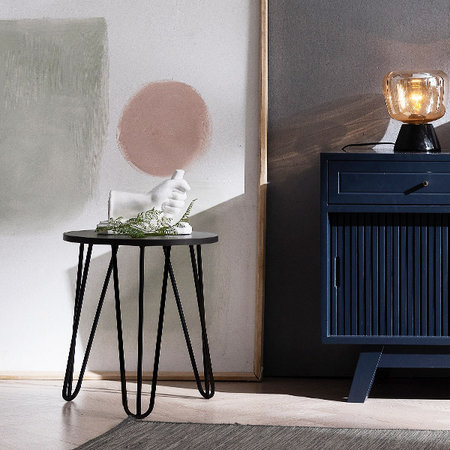  까망 마카롱 스틸 원형 사이드 테이블,협탁 