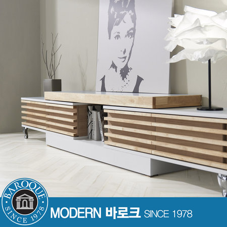 W 샤르망) 익스텐션 와이드 거실장 화이트