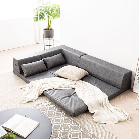  PookShuim 푹쉼 로넨 FPL가죽 멀티 좌식 소파세트 _스모키핑크